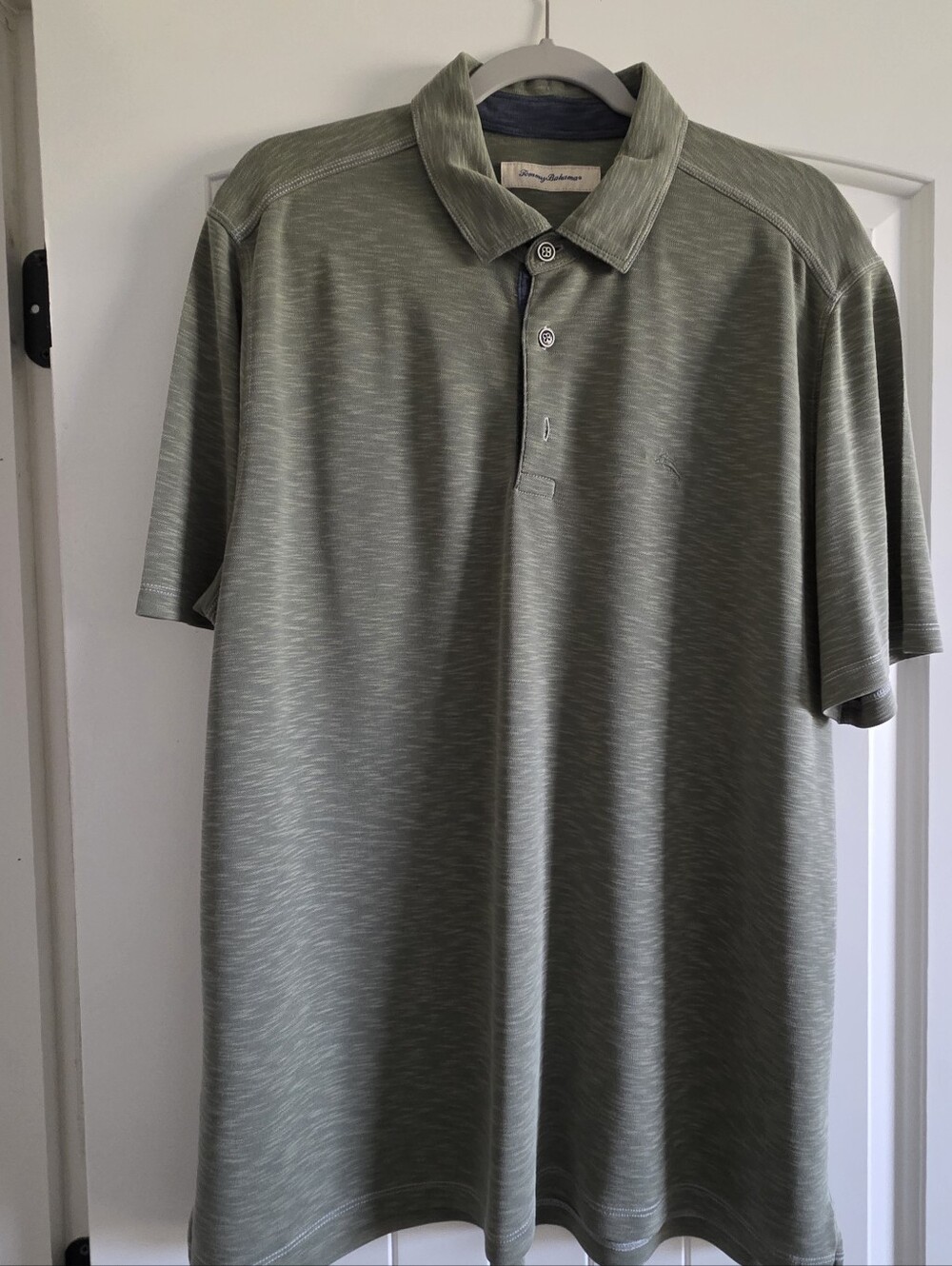 Tommy Bahama Heathered Olive Green Short-Sleeve Polo